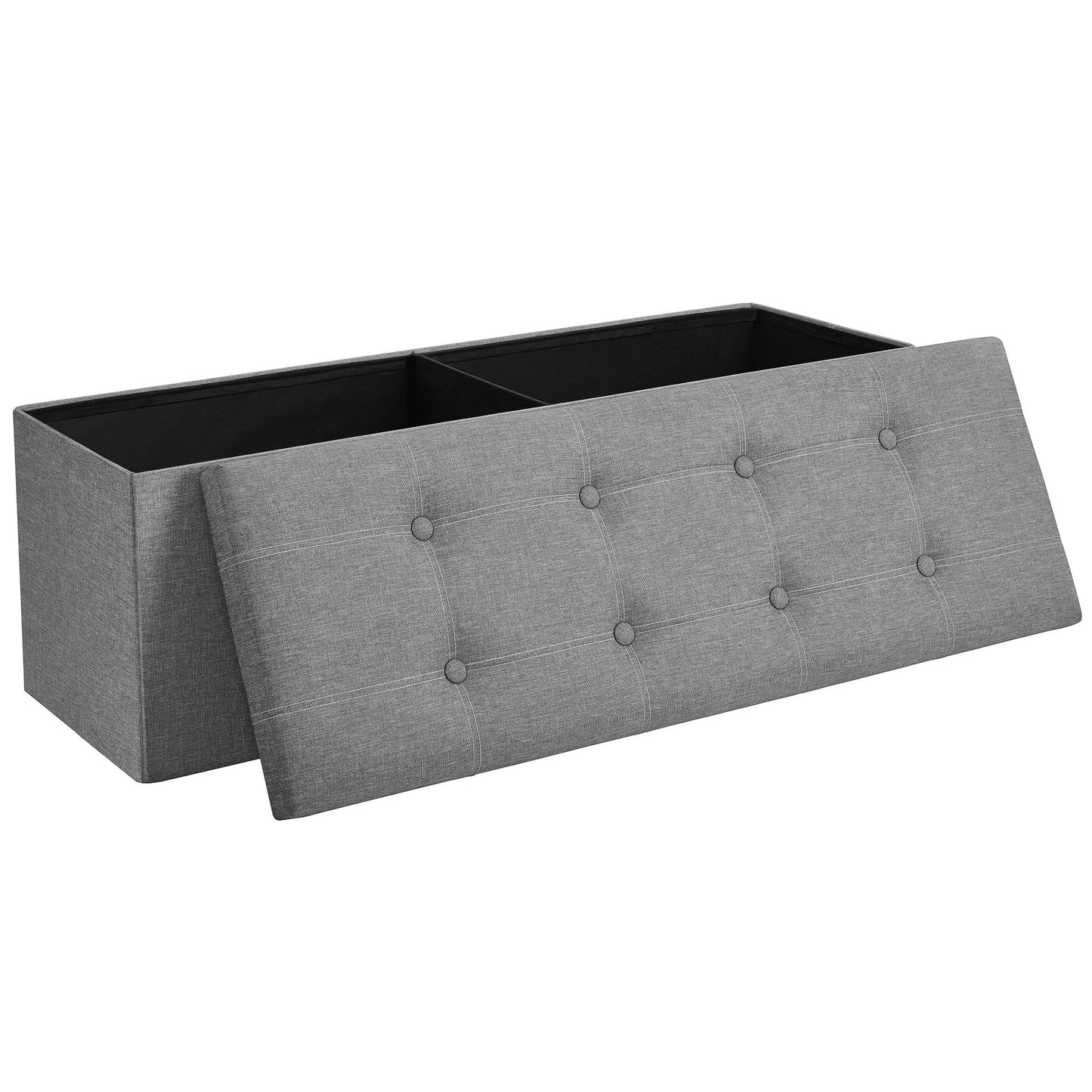 43 Inches Folding Storage Ottoman Bench Dark Gray - image 9