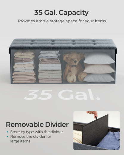 MAZIE Collection 43'' Folding Storage Ottoman Bench