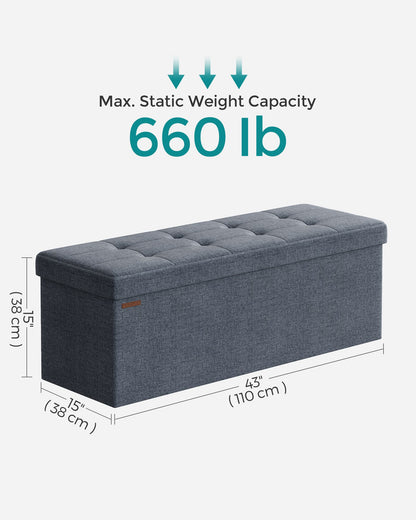 MAZIE Collection 43'' Folding Storage Ottoman Bench