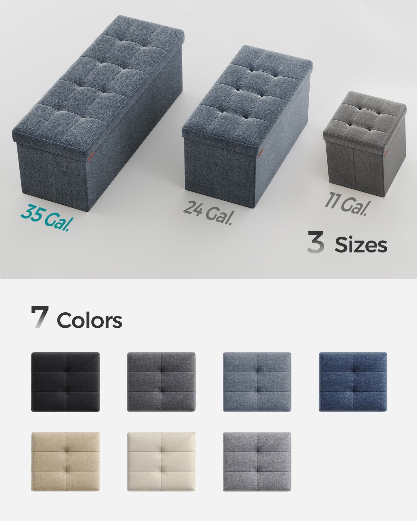 MAZIE Collection 43'' Folding Storage Ottoman Bench