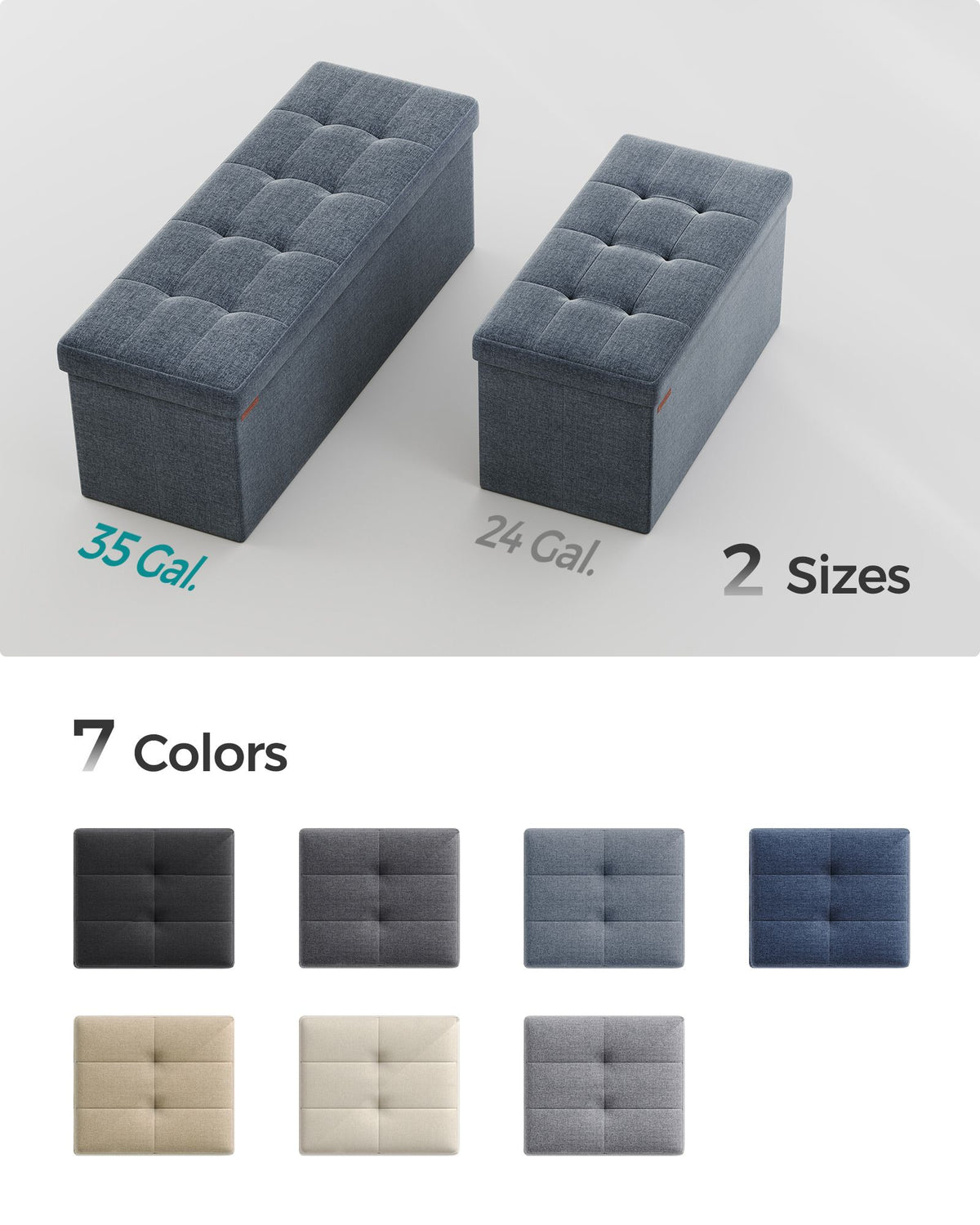 MAZIE Collection 43'' Folding Storage Ottoman Bench