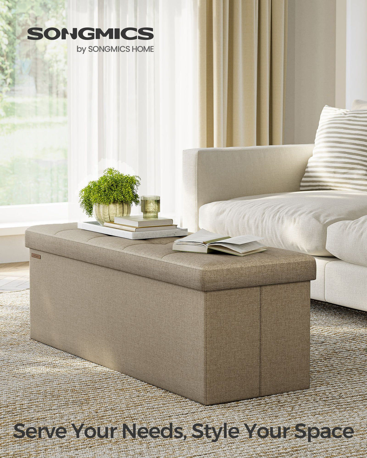 MAZIE Collection 43'' Folding Storage Ottoman Bench