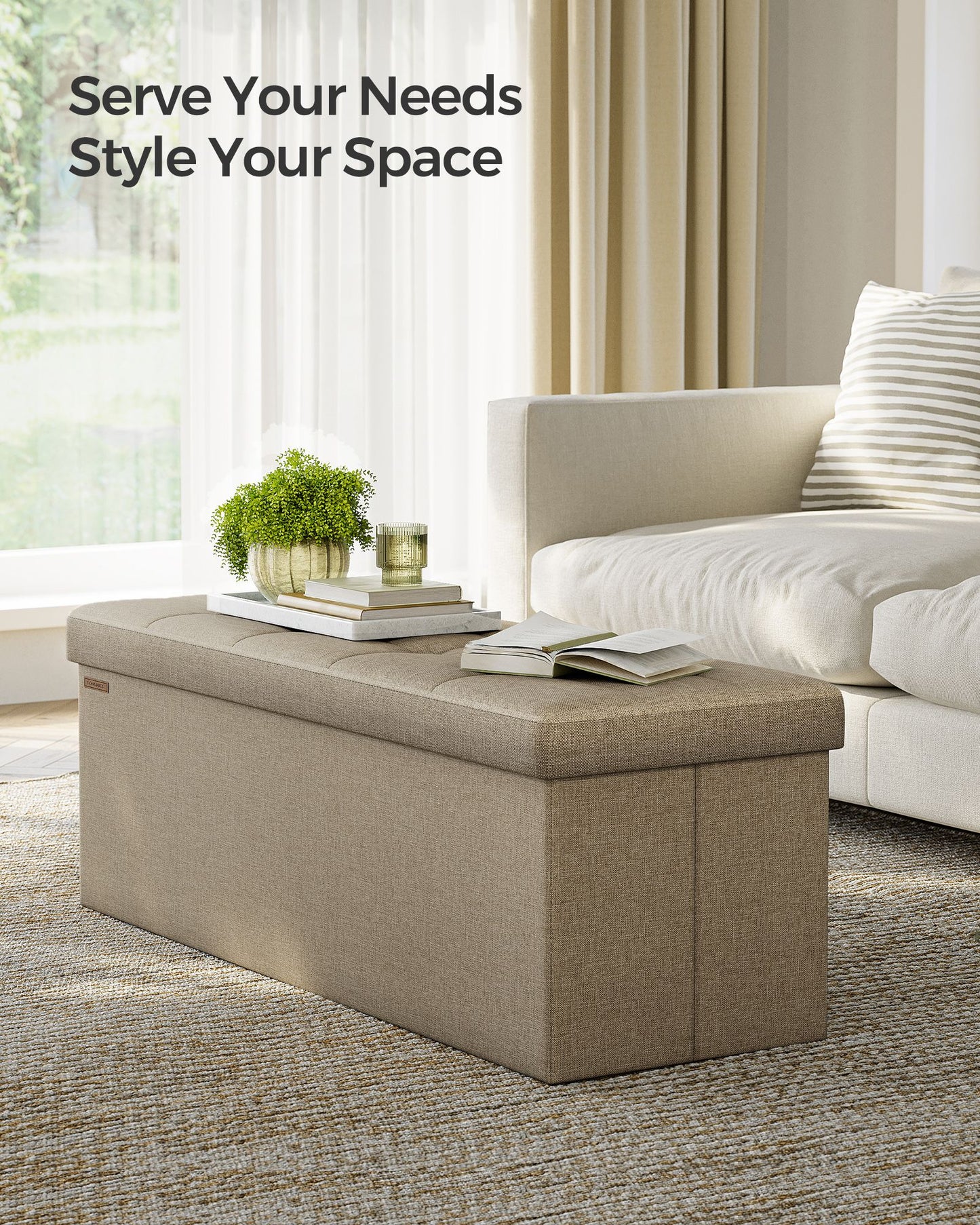 MAZIE Collection 43'' Folding Storage Ottoman Bench