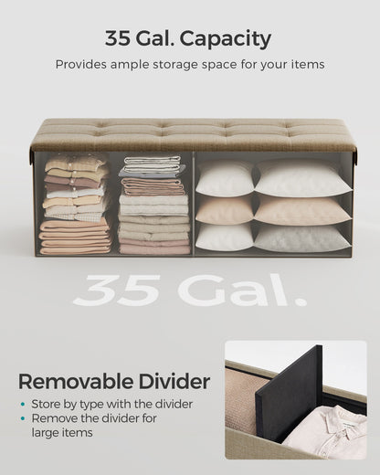 MAZIE Collection 43'' Folding Storage Ottoman Bench