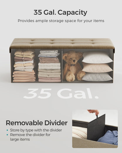 MAZIE Collection 43'' Folding Storage Ottoman Bench