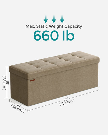 MAZIE Collection 43'' Folding Storage Ottoman Bench