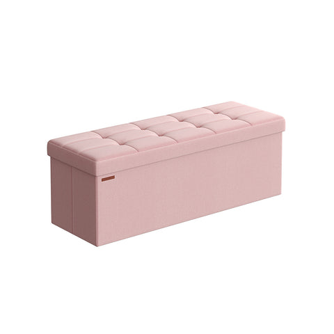 MAZIE Collection 43" Wide Folding Storage Ottoman Bench Jelly Pink