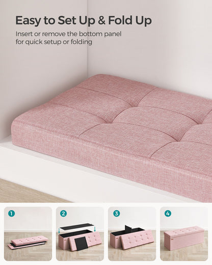 38 x 76 x 38 cm Foldable Small Storage Ottoman Ink Black - image 40