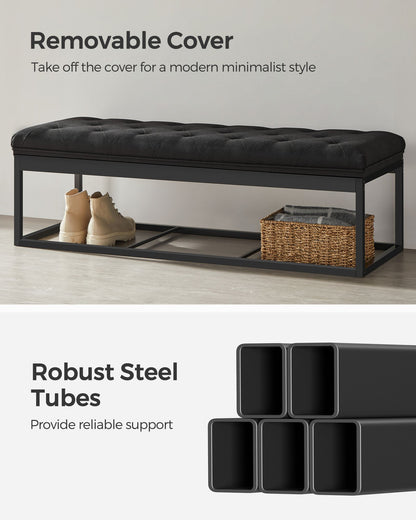 Storage Ottoman Bench with Legs, Load up to 660 lb - HWLEXTRA 