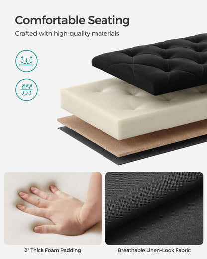 Storage Ottoman Bench with Legs, Load up to 660 lb - HWLEXTRA 