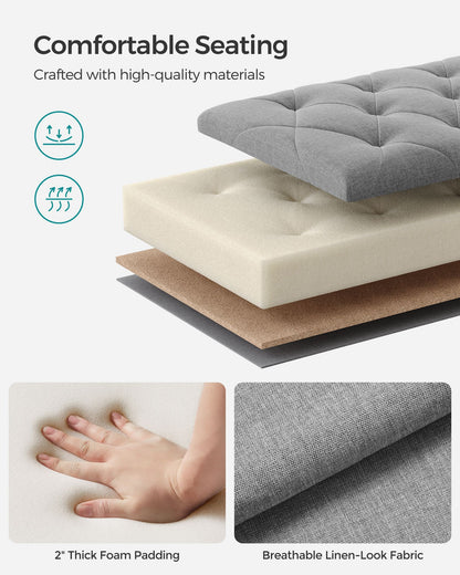 Storage Ottoman Bench with Legs, Load up to 660 lb - HWLEXTRA 