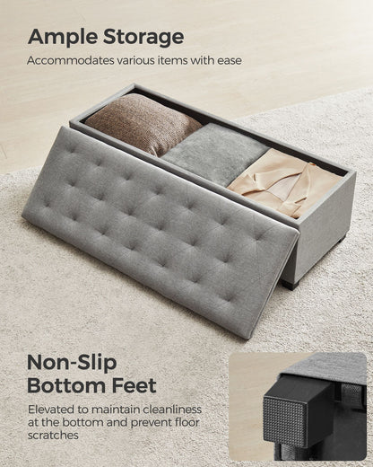 Storage Ottoman Bench with Legs, Load up to 660 lb - HWLEXTRA 