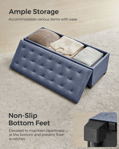 Storage Ottoman Bench with Legs, Load up to 660 lb - HWLEXTRA 