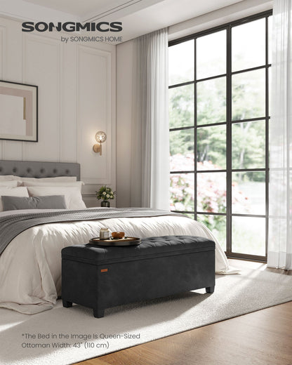Storage Ottoman Bench, Foot Rest with Legs - HWLEXTRA 