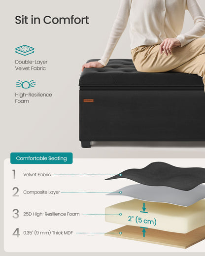 Storage Ottoman Bench, Foot Rest with Legs - HWLEXTRA 