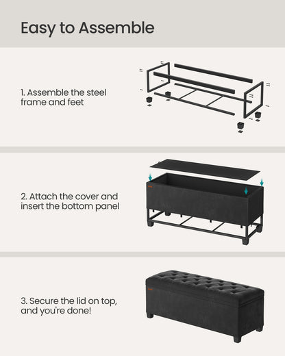 Storage Ottoman Bench, Foot Rest with Legs - HWLEXTRA 