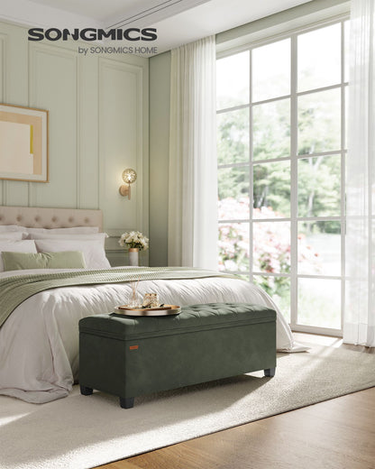 Storage Ottoman Bench, Foot Rest with Legs - HWLEXTRA 