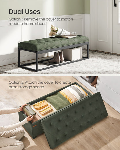 Storage Ottoman Bench, Foot Rest with Legs - HWLEXTRA 