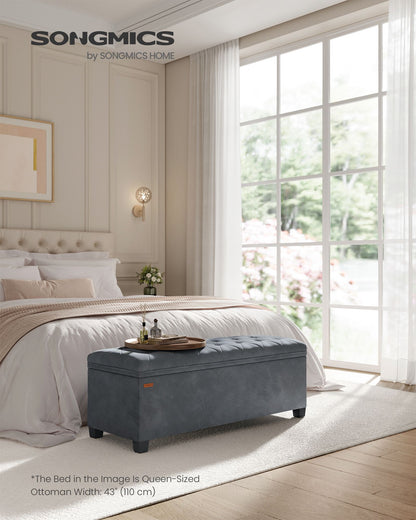 Storage Ottoman Bench, Foot Rest with Legs - HWLEXTRA 