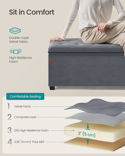 Storage Ottoman Bench, Foot Rest with Legs - HWLEXTRA 