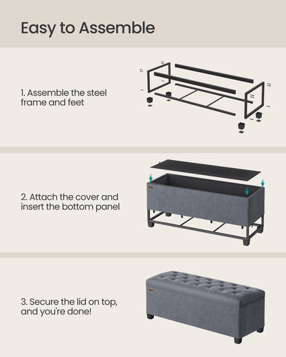 Storage Ottoman Bench, Foot Rest with Legs - HWLEXTRA 