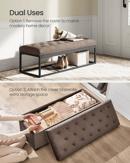 Storage Ottoman Bench, Foot Rest with Legs - HWLEXTRA 