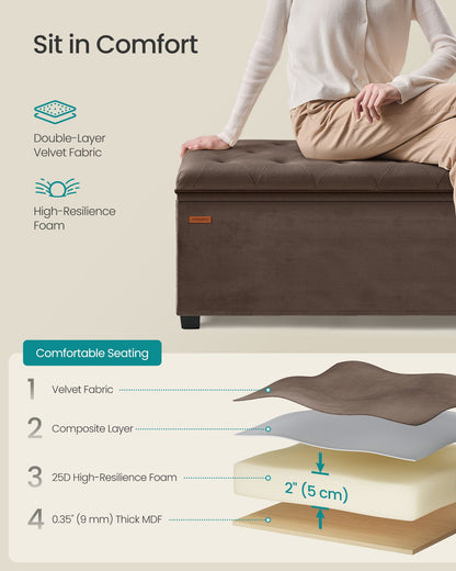Storage Ottoman Bench, Foot Rest with Legs - HWLEXTRA 