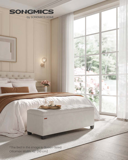 Storage Ottoman Bench, Foot Rest with Legs - HWLEXTRA 