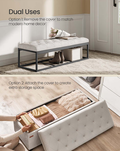 Storage Ottoman Bench, Foot Rest with Legs - HWLEXTRA 