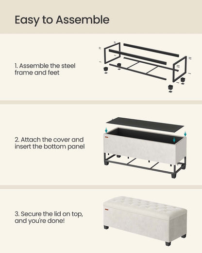 Storage Ottoman Bench, Foot Rest with Legs - HWLEXTRA 