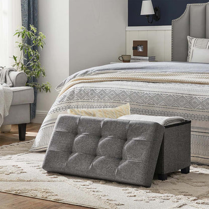 Storage Ottoman, Bedroom Bench with Storage, Foot Stool, 15 x 30 x 15.7 Inches