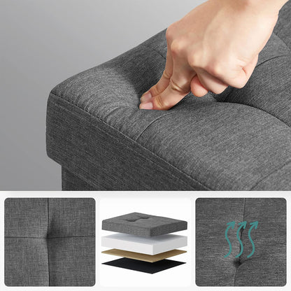 Storage Ottoman, Bedroom Bench with Storage, Foot Stool, 15 x 30 x 15.7 Inches