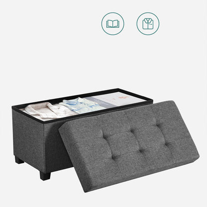 Storage Ottoman, Bedroom Bench with Storage, Foot Stool, 15 x 30 x 15.7 Inches