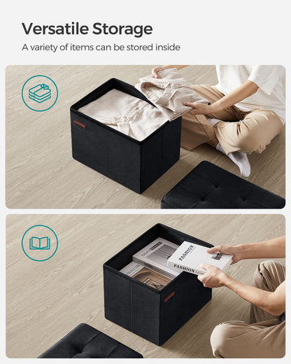 Small Ottoman Foot Rest with Storage, Load up to 286 lb - HWLEXTRA 