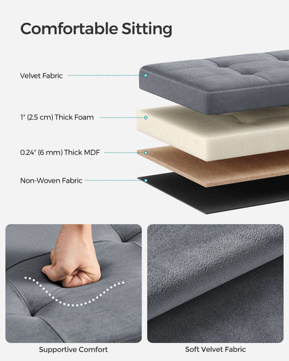 Small Ottoman Foot Rest with Storage, Load up to 286 lb - HWLEXTRA 