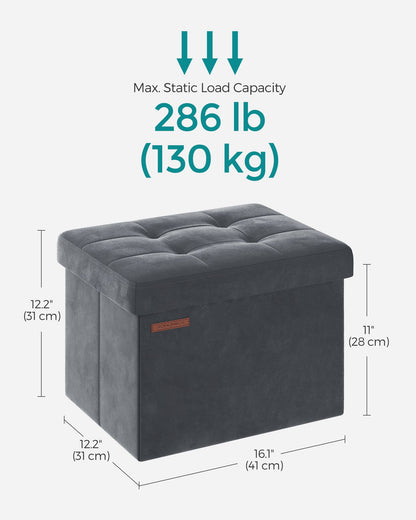 Small Ottoman Foot Rest with Storage, Load up to 286 lb - HWLEXTRA 
