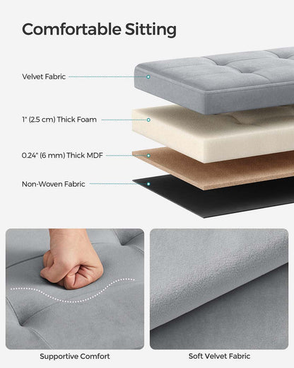 Small Ottoman Foot Rest with Storage, Load up to 286 lb - HWLEXTRA 