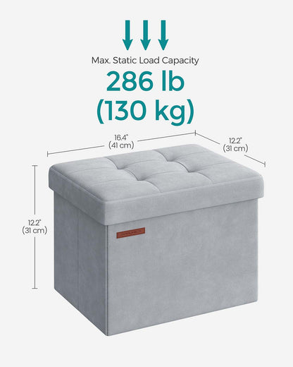 Small Ottoman Foot Rest with Storage, Load up to 286 lb - HWLEXTRA 