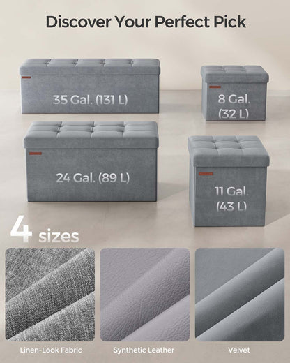 Small Ottoman Foot Rest with Storage, Load up to 286 lb - HWLEXTRA 