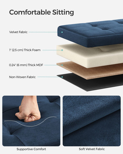 Small Ottoman Foot Rest with Storage, Load up to 286 lb - HWLEXTRA 
