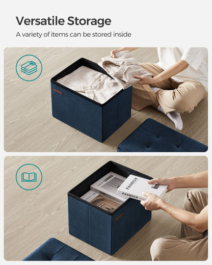 Small Ottoman Foot Rest with Storage, Load up to 286 lb - HWLEXTRA 
