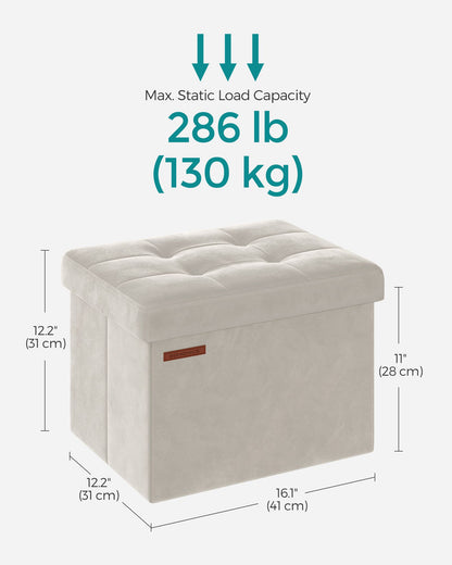 Small Ottoman Foot Rest with Storage, Load up to 286 lb - HWLEXTRA 