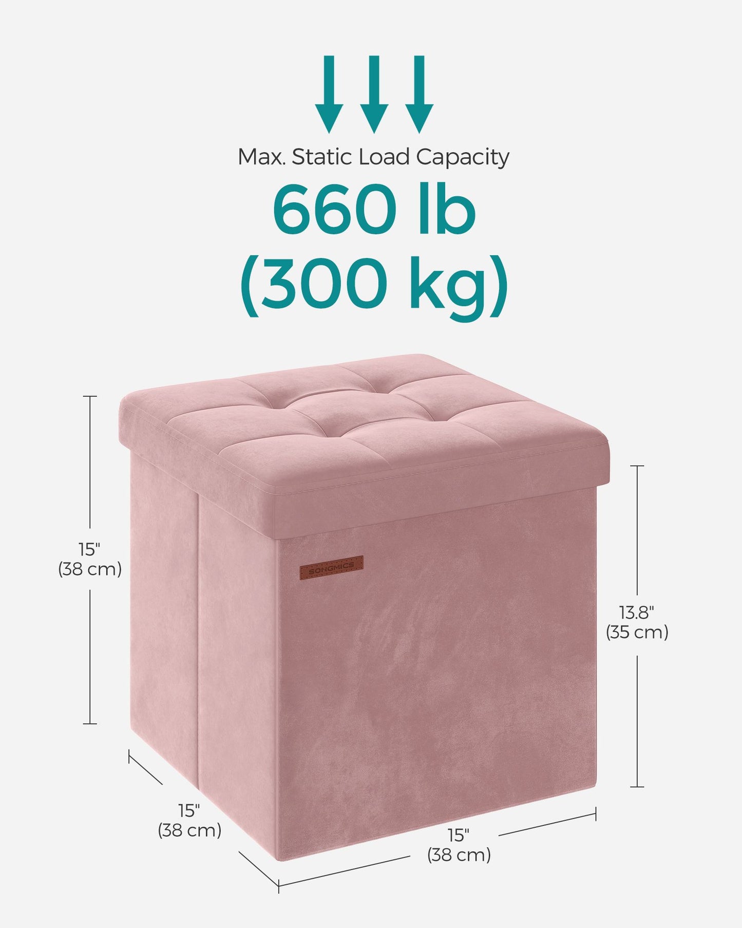 Small Ottoman Foot Rest with Storage, Load up to 660 lb