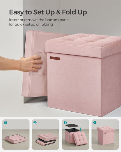 Small Ottoman Foot Rest with Storage, Load up to 660 lb