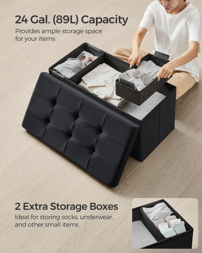 Storage Ottoman Bench with Storage Chest, Load up to 660 lb