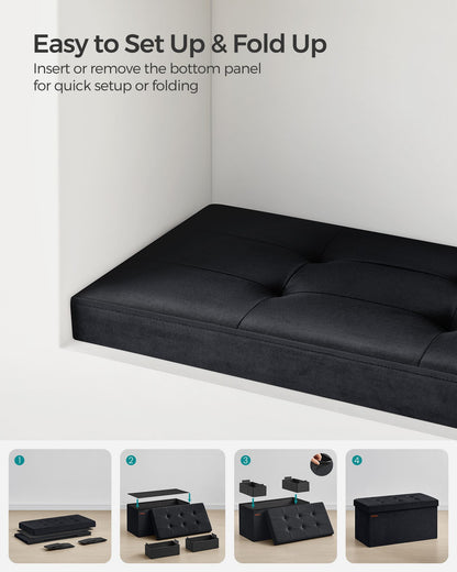 Storage Ottoman Bench with Storage Chest, Load up to 660 lb