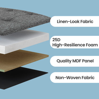 80L Linen Look Ottoman - image 3