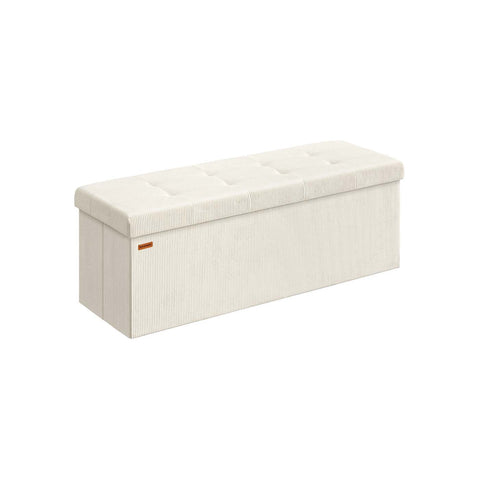 Foldable storage ottoman bench with foot rest