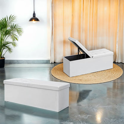 Folding Storage Ottoman Bench - image 2