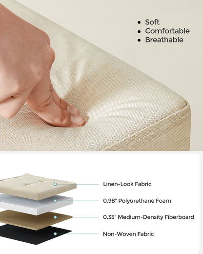 43 Inches Folding Storage Ottoman Bench - HWLEXTRA 